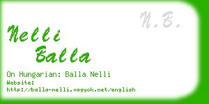 nelli balla business card